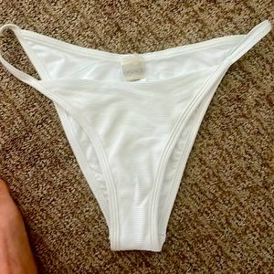 NEW L space jay ribbed bikini bottoms M white